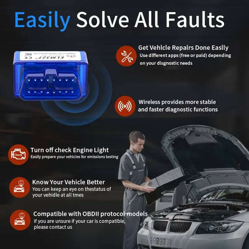 Mini ELM327 Wireless bluetooth Car Diagnostic Scanner