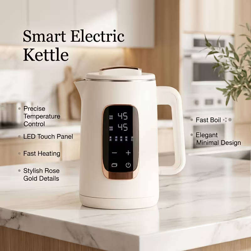 Smart 1.5L double wall electric kettle - energy efficient and stylish