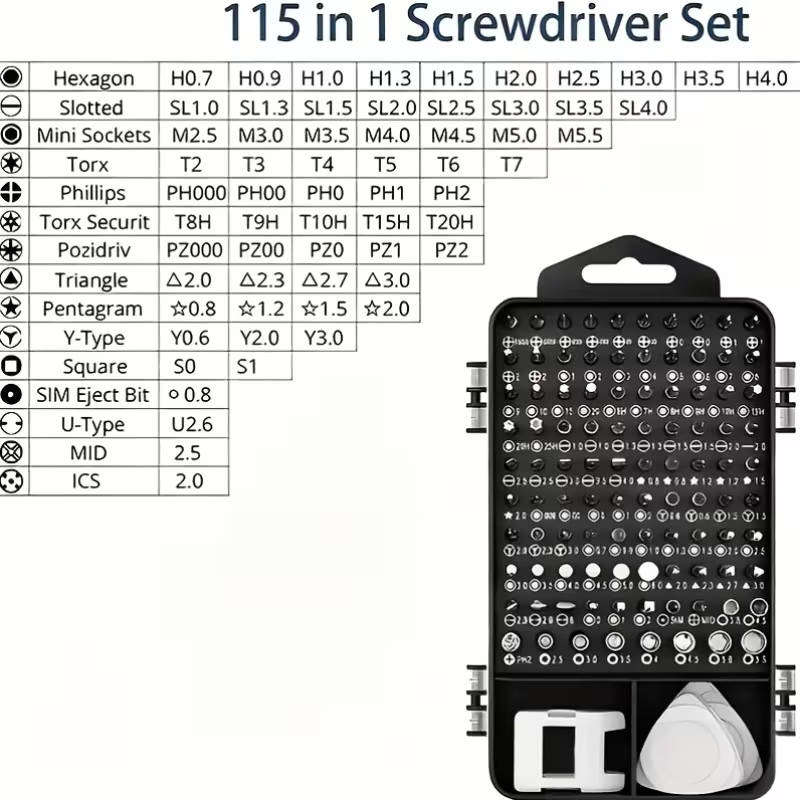 115-in-1 Upgraded Precision Screwdriver Set - Multi-Tool Repair Kit