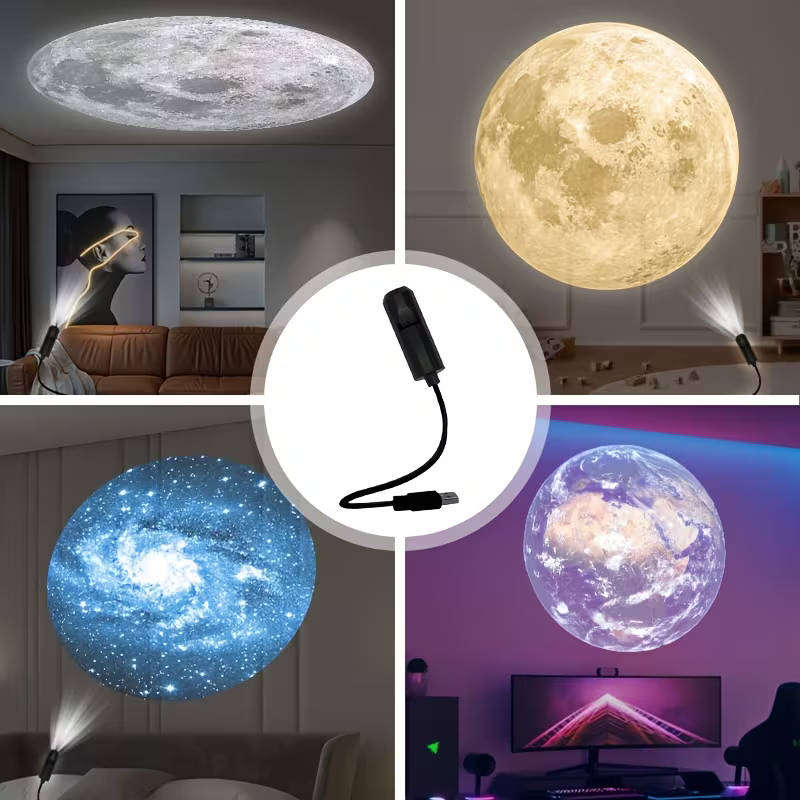 LED Planet Projector Night Light Featuring 10 Planets -  Bedroom Decor
