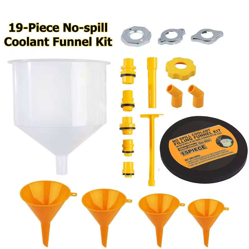 No-Spill coolant funnel kit 19pcs for automotive maintenance