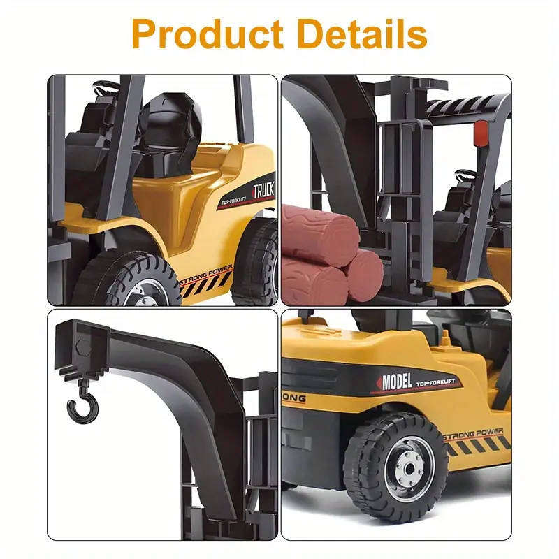 1:18 Scale Radio Controlled Forklift, 4WD 11 Channel, Lights & Movable Forks