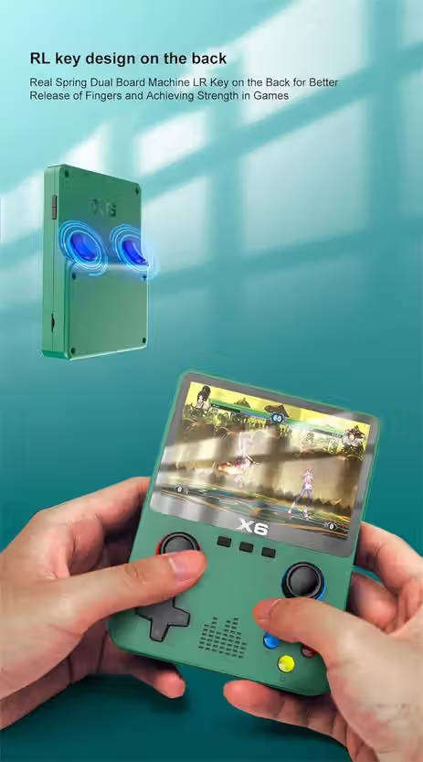 X6 Retro Video Game Console 3.5inch Screen 1000+ Games 32GB - White