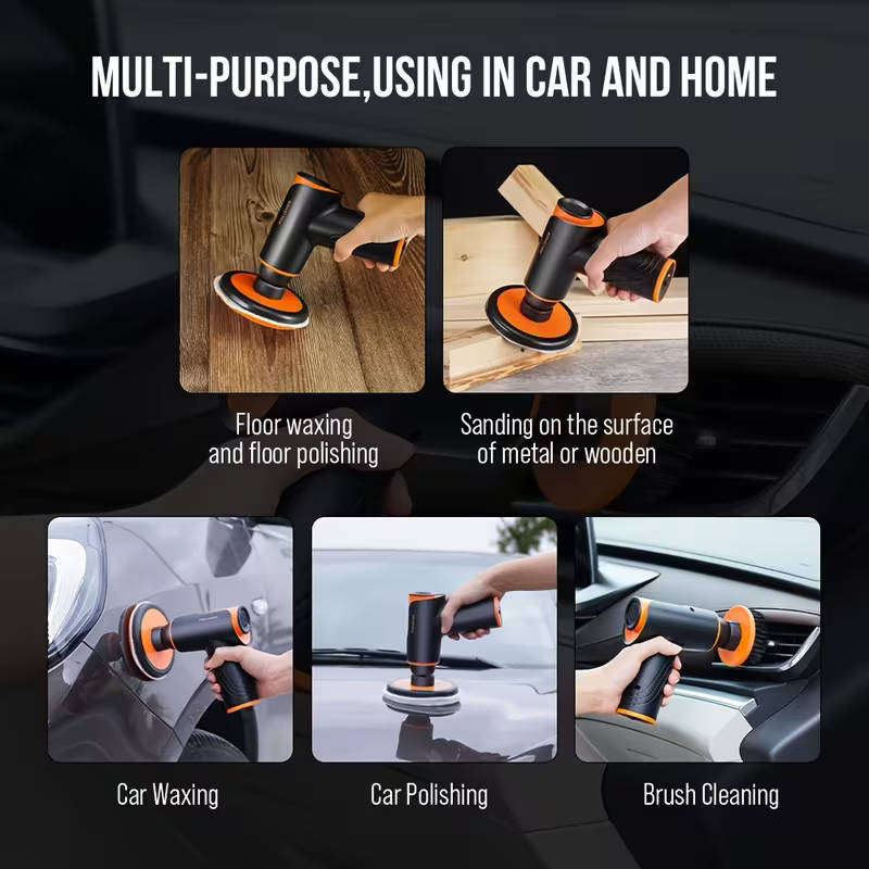 Cordless rechargeable car waxer and polisher - portable auto detailing tool