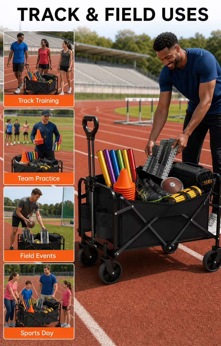 Heavy-duty multi-functional folding trolley - durable, portable, versatile transport solution