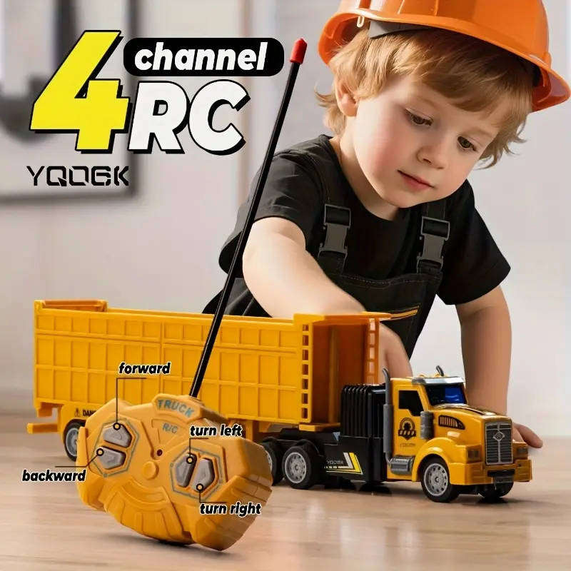 Remote controlled electric dump truck and trailer
