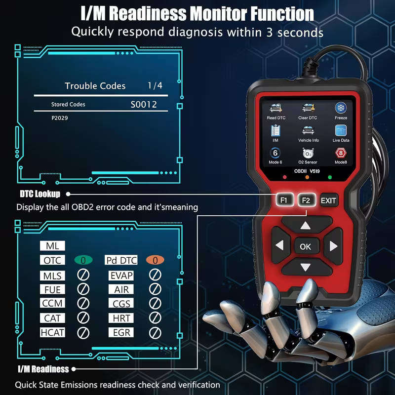 OBD automotive diagnostic tool - universal car scanner for vehicle fault codes