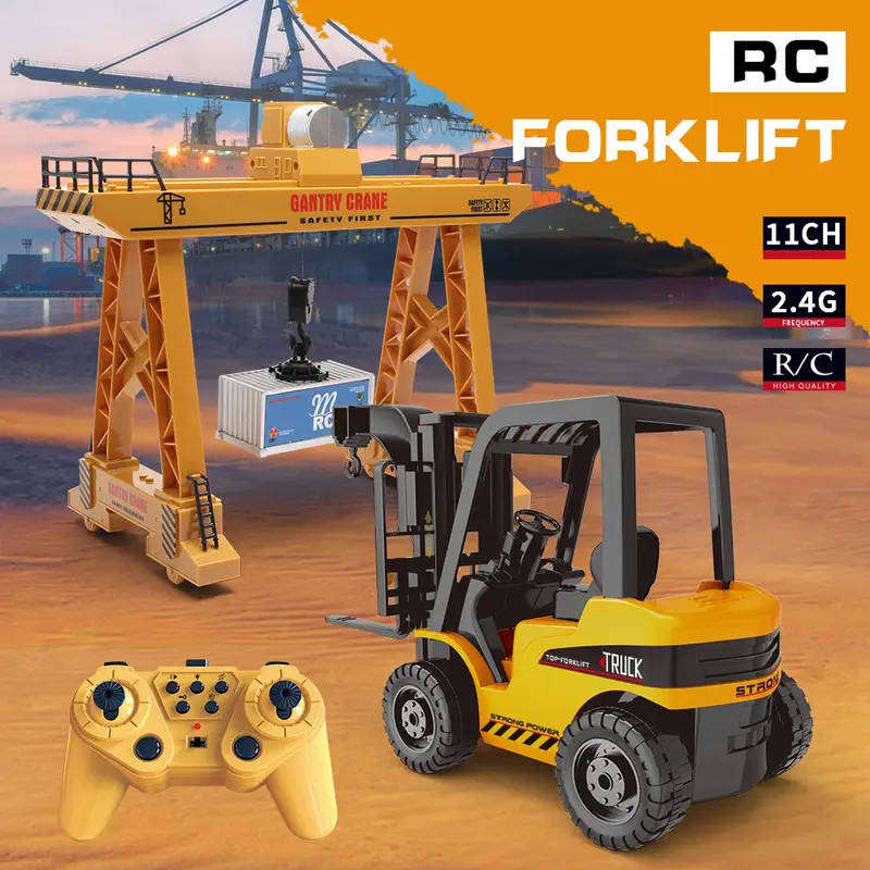 1:18 Scale Radio Controlled Forklift, 4WD 11 Channel, Lights & Movable Forks