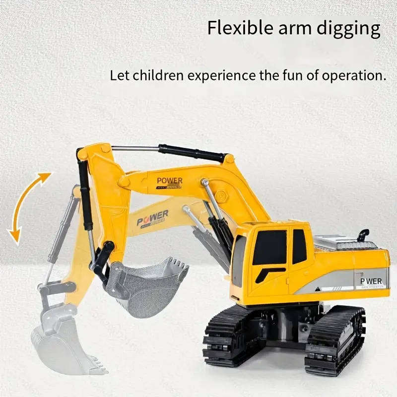 6 channel metal plated Remote controlled electric excavator