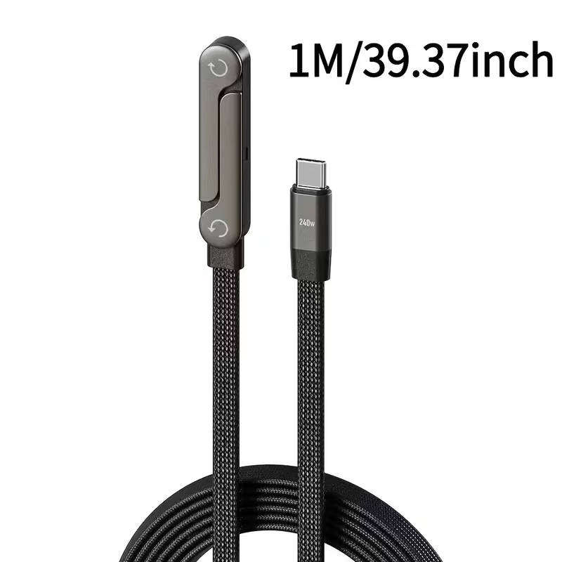 240W Fast-Charging 2-in-1 Stand Charging Cable for Smartphones and Tablets