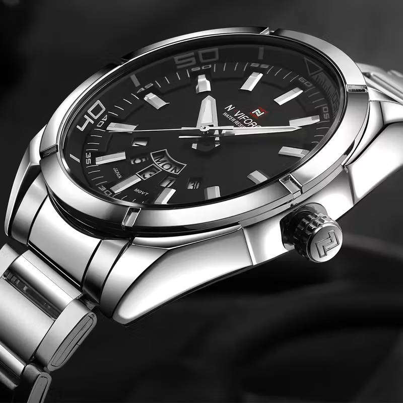 NaviForce Premium Stainless Steel Watch 44mm