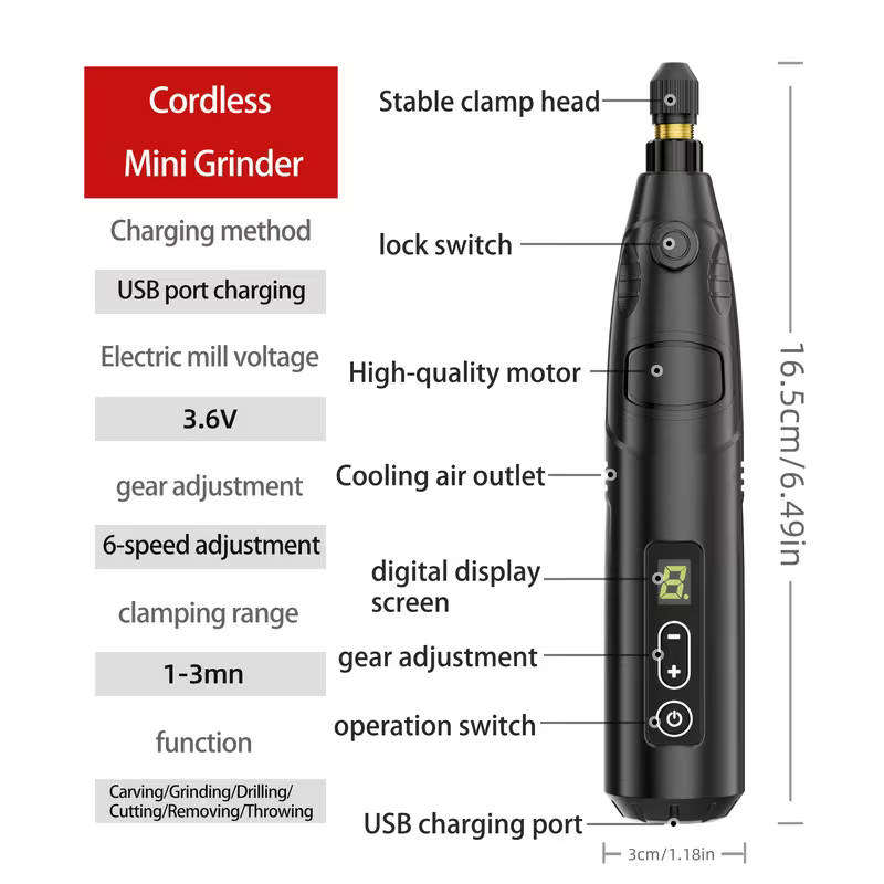 68 pcs cordless rechargeable mini grinder set - portable tool kit