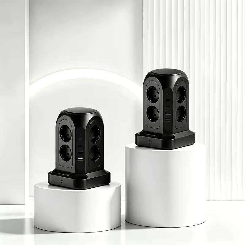 Double-Layer Multi-Plug Power Tower Strip 8-Socket