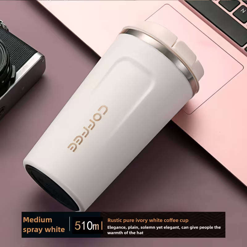 Vacuum Insulated Coffee Travel Cup Stainless Steel Leak-Proof Double Layer-black