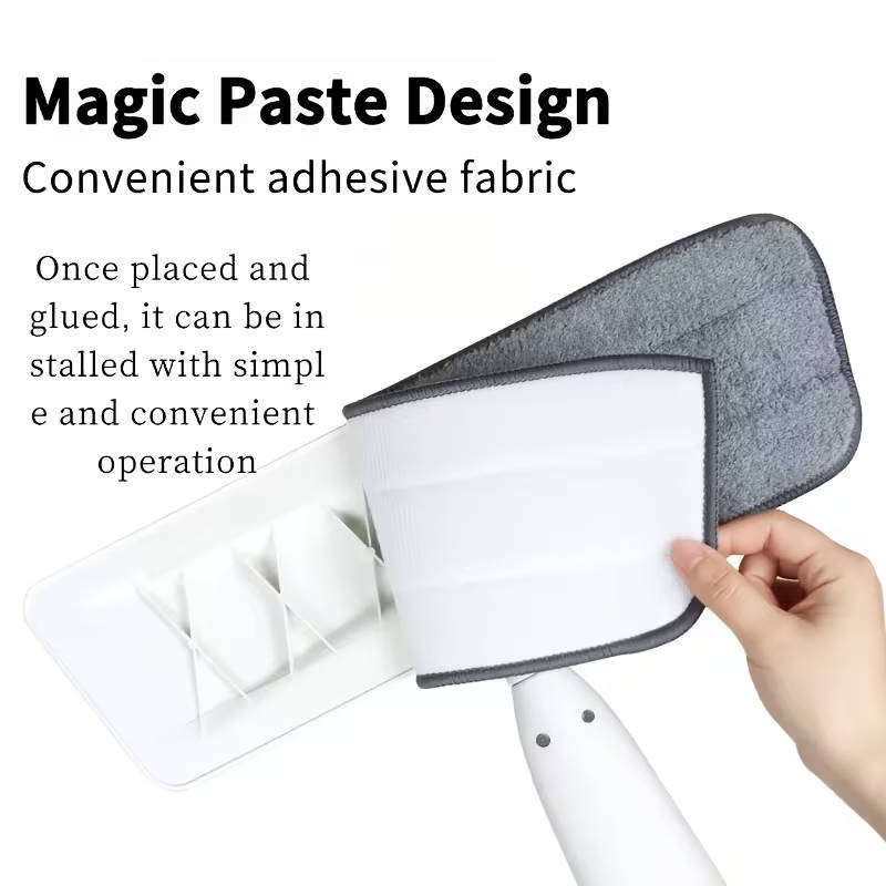 Portable spray mop for floor cleaning with 3 replaceable pads and refill bottle