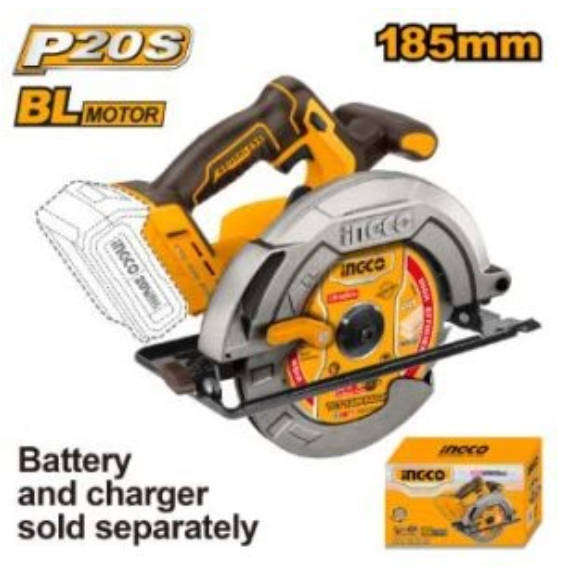 Ingco cordless circular saw 185mm 20V - tool only