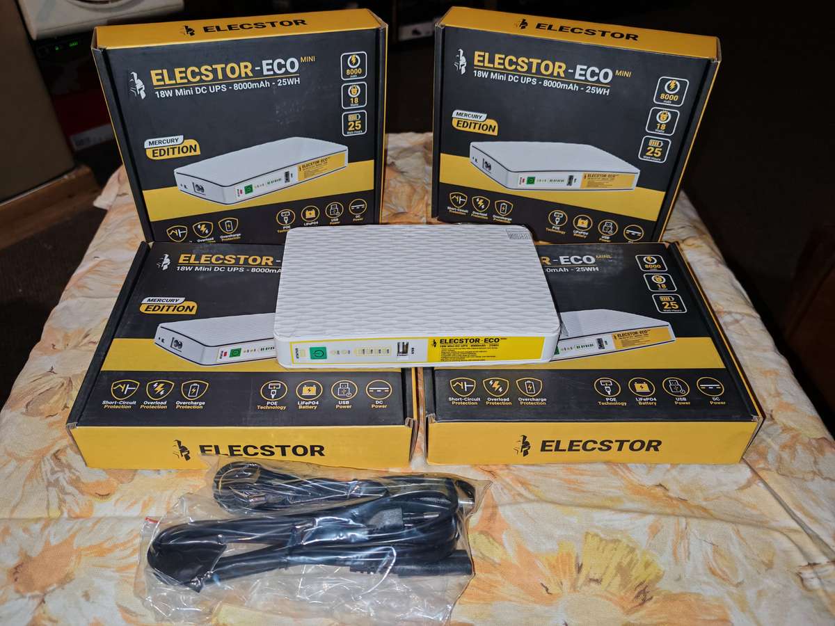 ELECSTOR-ECO MINI 18W Mini DC UPS - 8000mAh - 25WH