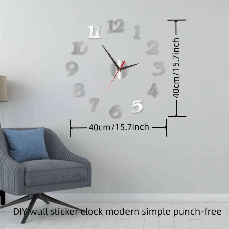 Large sticker wall clock