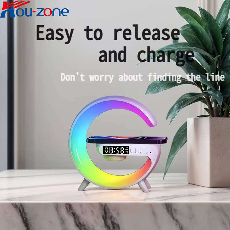 Smart Lamp with Wireless Speaker and Wireless Charging - Multi-Function LED Light