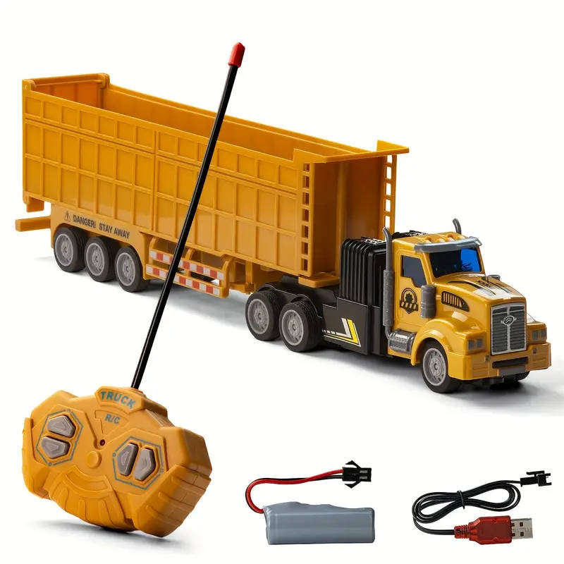 Remote controlled electric dump truck and trailer