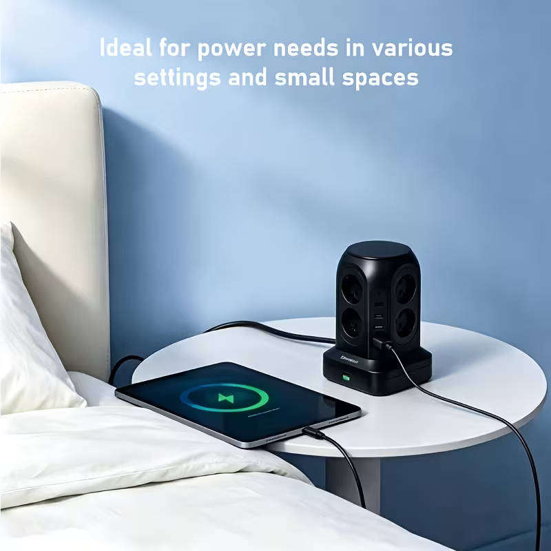 Double-Layer Multi-Plug Power Tower Strip 8-Socket