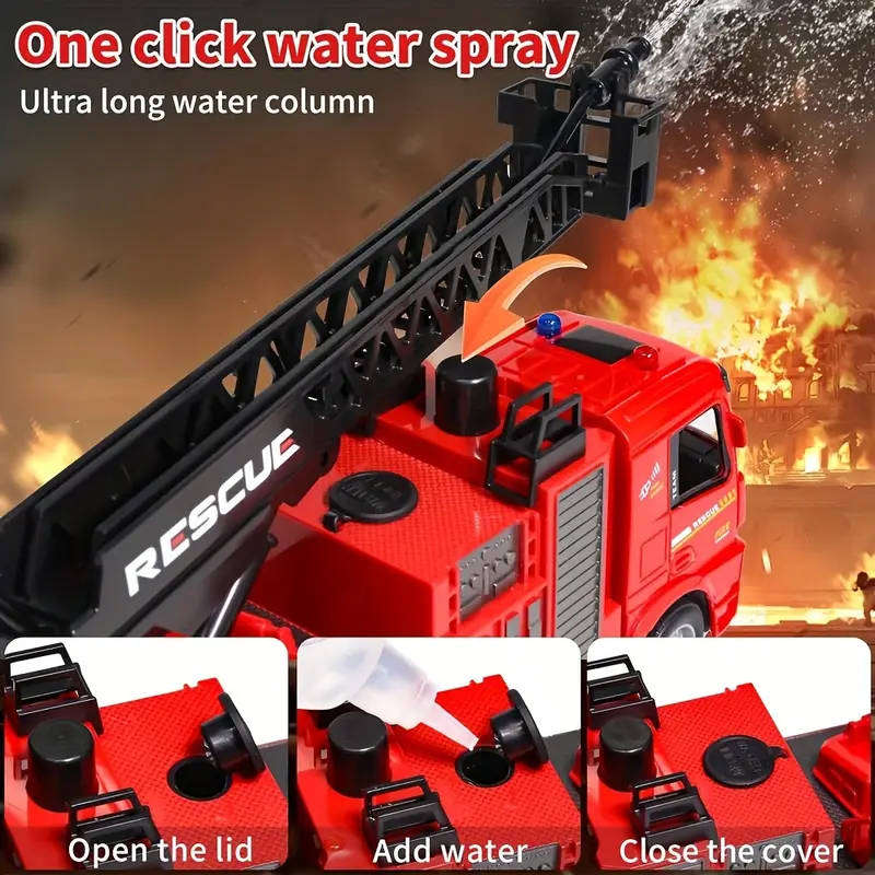 Remote Control fire truck with working lights and sound with working water spray