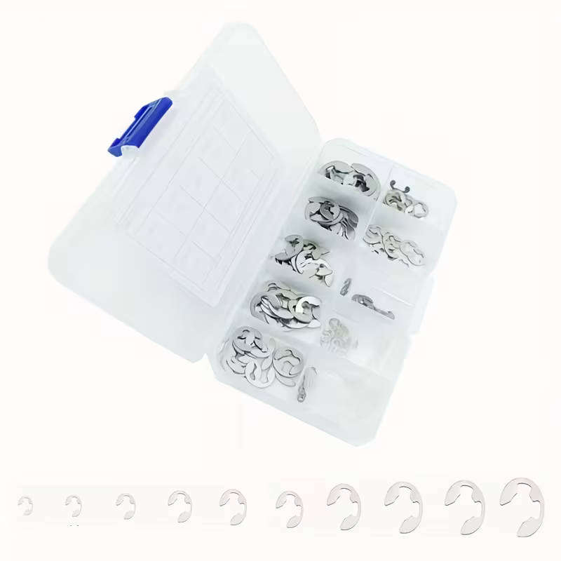 120pcs stainless steel snap ring set M1.5-M12 assorted E-type retaining rings