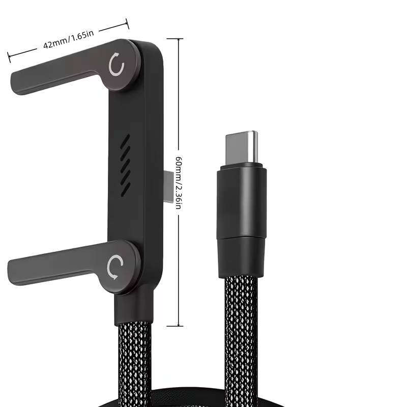 240W Fast-Charging 2-in-1 Stand Charging Cable for Smartphones and Tablets