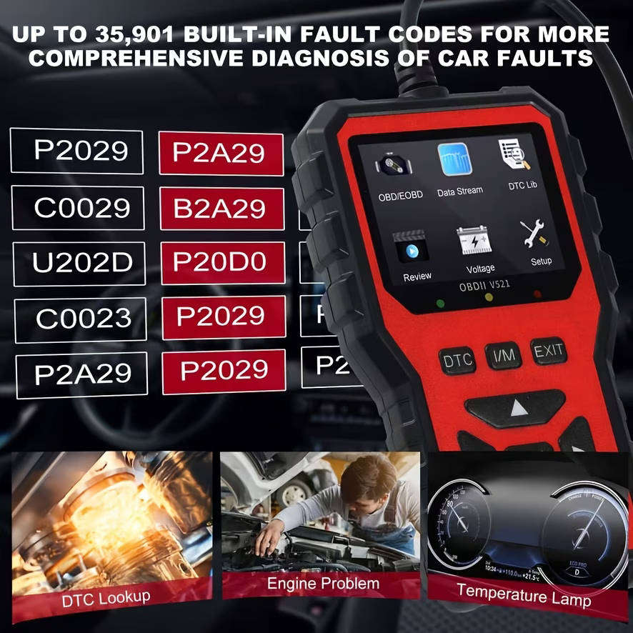OBD automotive diagnostic tool - universal car scanner for vehicle fault codes