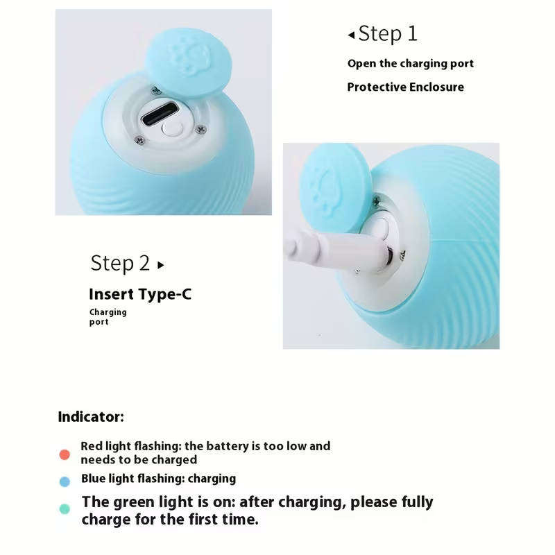 Interactive Pet Cat Ball Toy - Automatic Rolling Ball for Cats