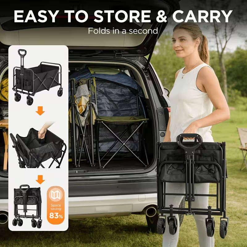 Heavy-duty multi-functional folding trolley