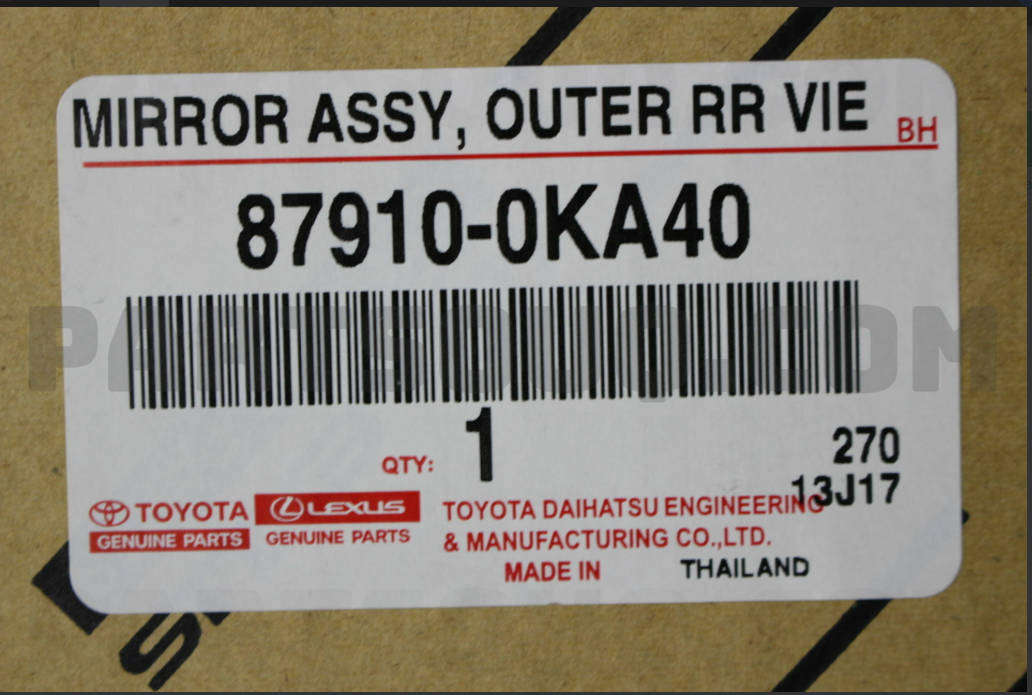 Toyota Hilux D4D RH side genuine Mirror