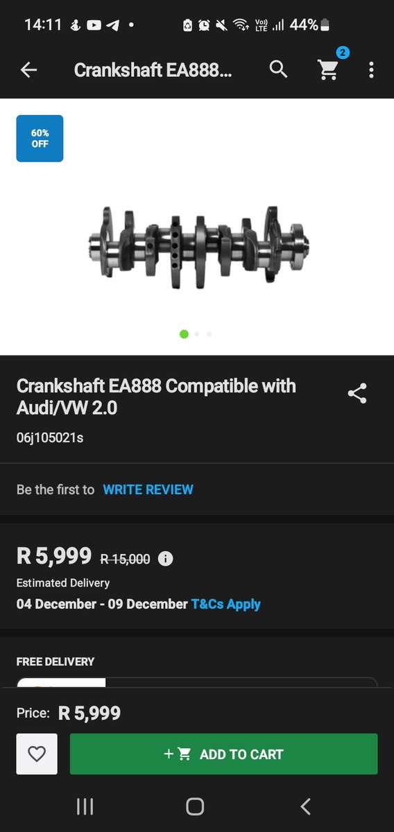 Golf 5 gti 2.0 crankshaft