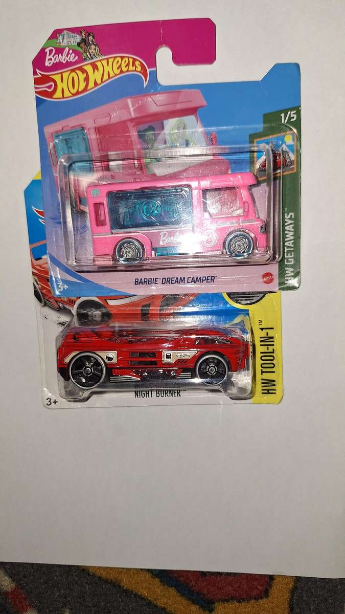 Hot Wheels Tooned - Lot of 2 - Barbie Camper and Night Burner