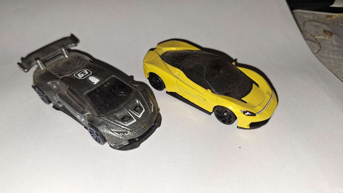 Hot Wheels - Lot of 2 - Lamborghini Huracan Grey & Pininfarina Battista Yellow