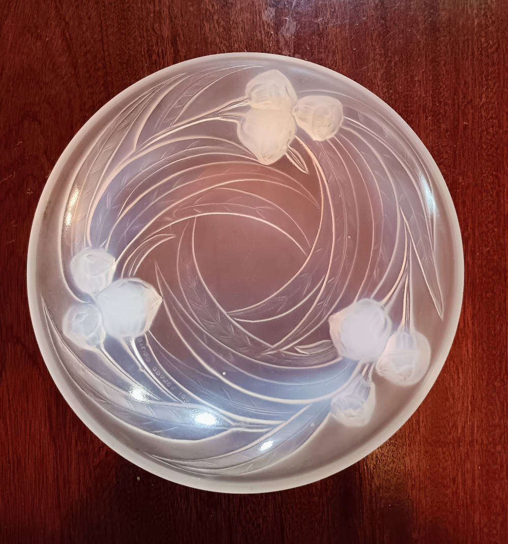 Etling Art Deco Bowl Opalescent Glass France 1930s