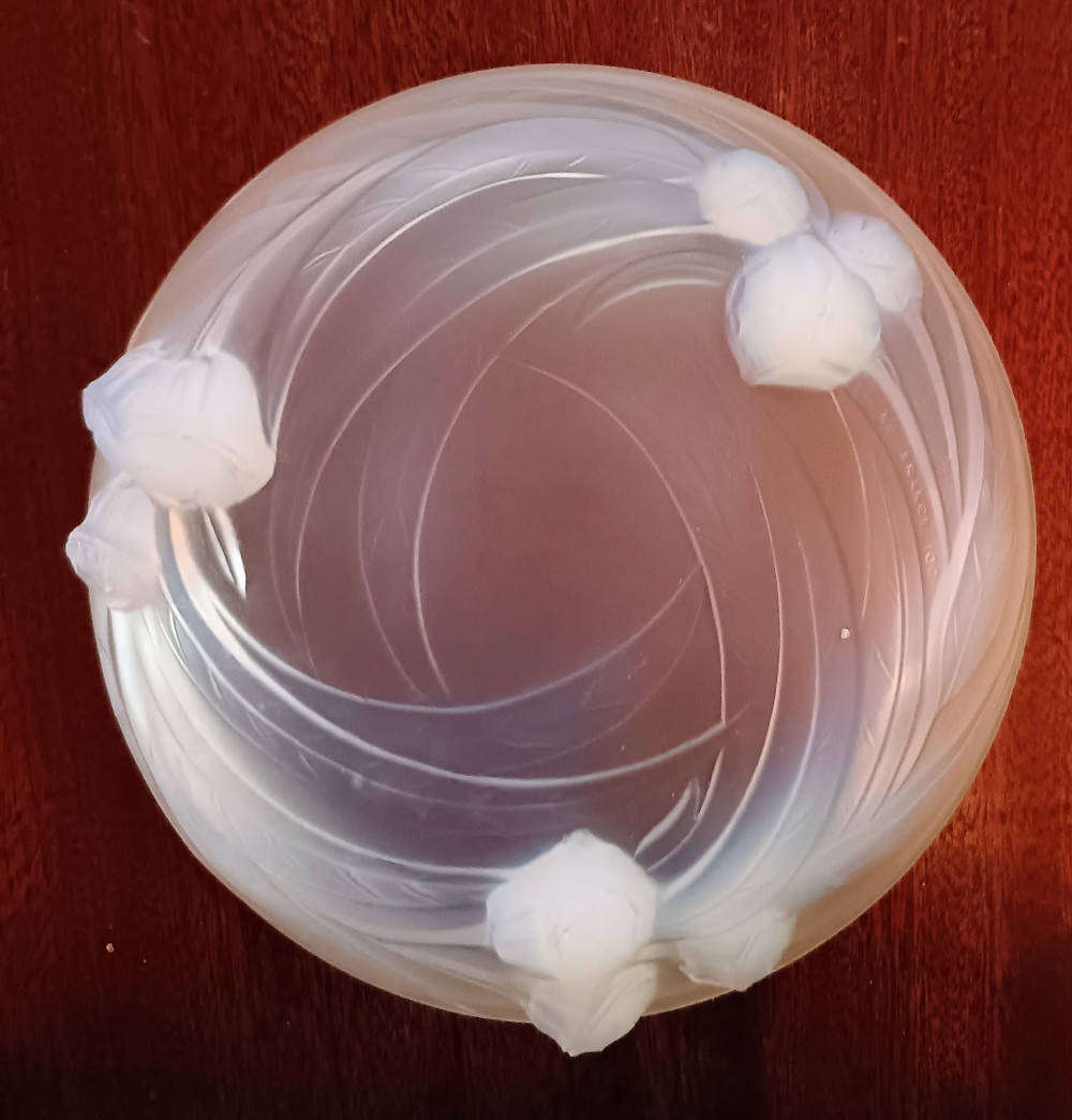 Etling Art Deco Bowl Opalescent Glass France 1930s