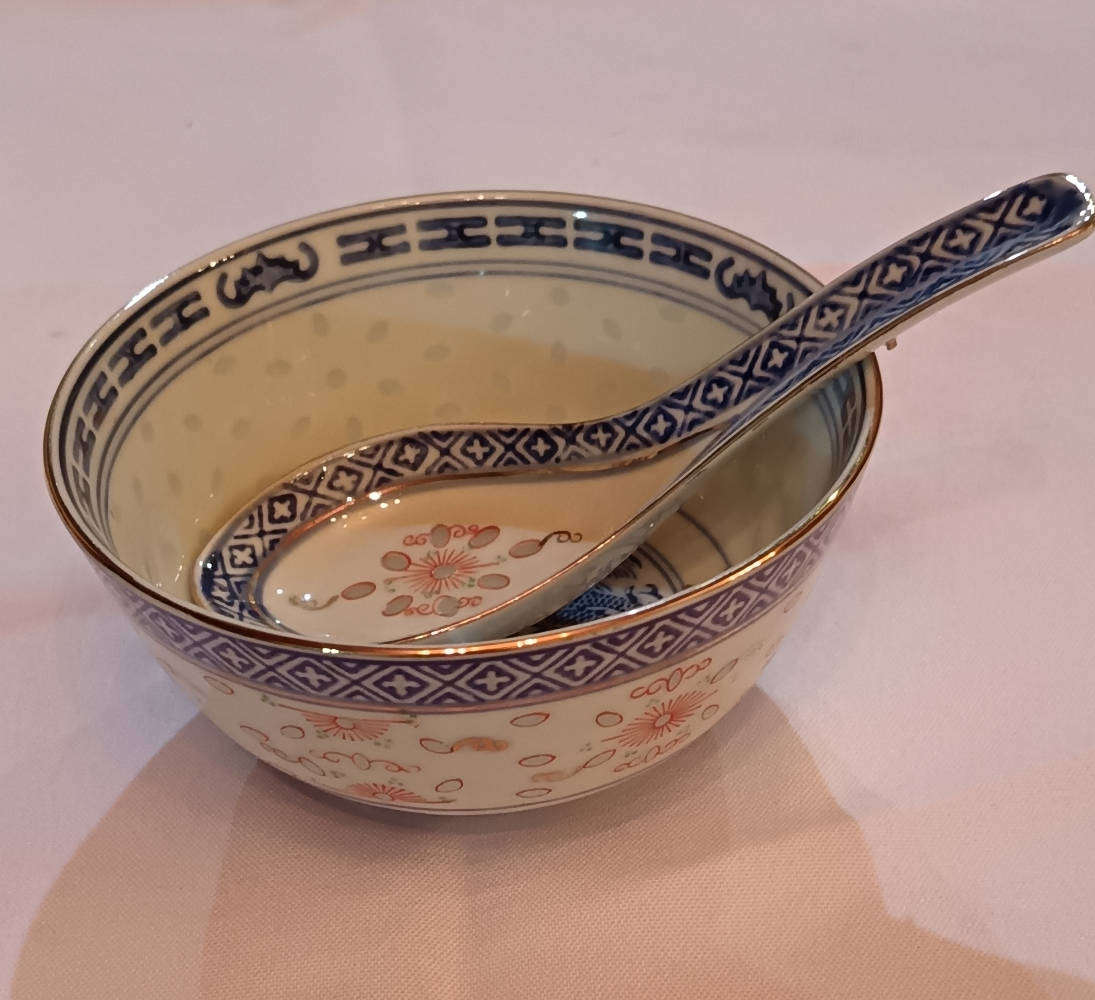 Vintage Chinese Bowl and Spoon