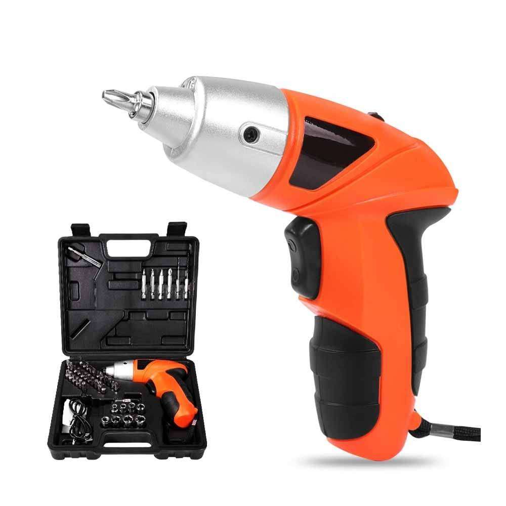 45 Piece 4.8V Rechargeable Electric Cordless Screwdriver Drill Set
