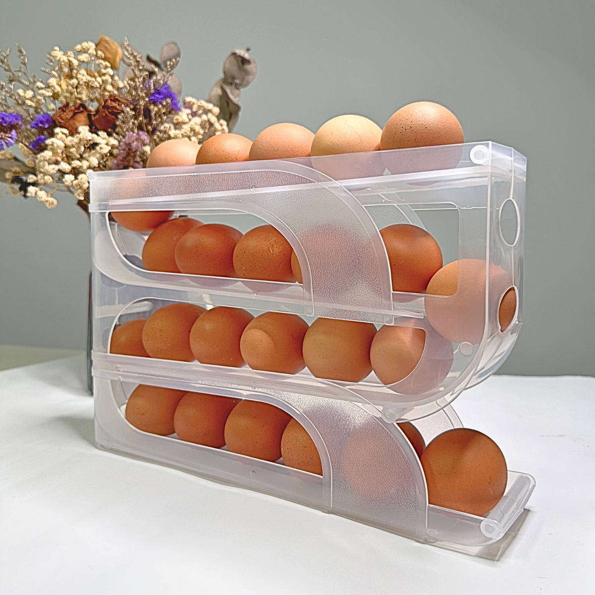 4-Tier Roll down Refrigerator Egg Dispenser