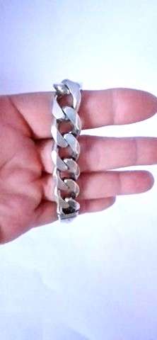 Sterling silver men's chunky bracelet