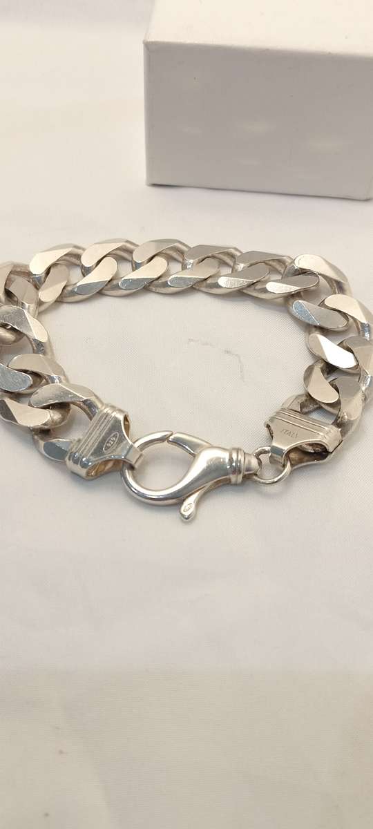 Sterling silver men's chunky bracelet
