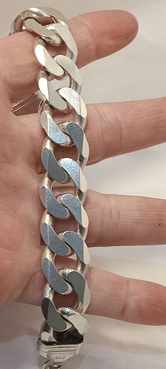 Sterling silver men's chunky bracelet