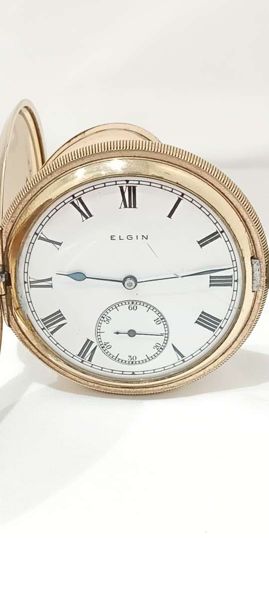 1924 Elgin Hunting gold plated pocket watch