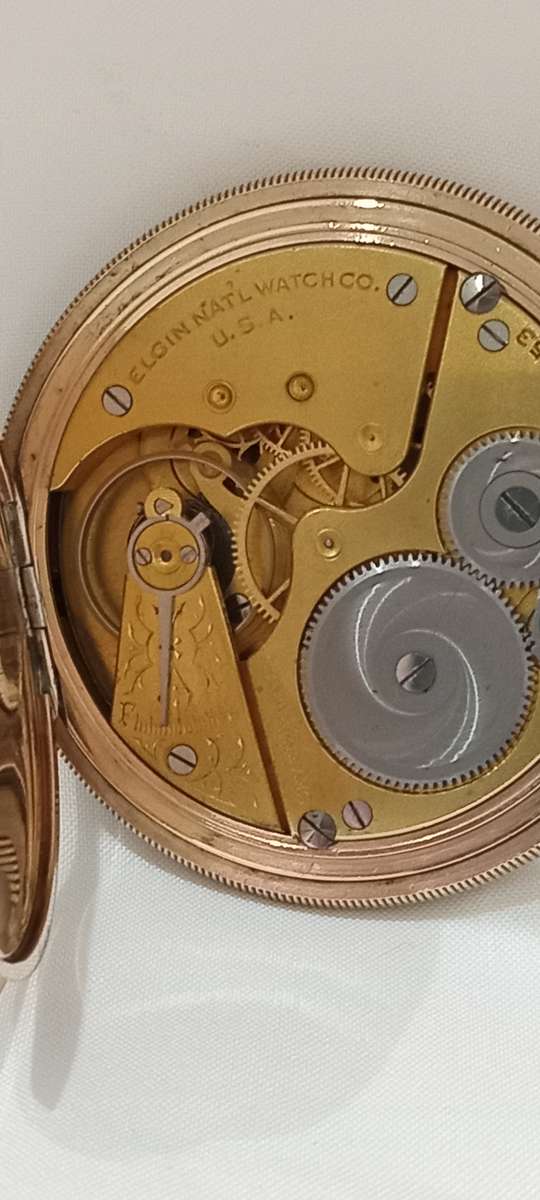 1924 Elgin Hunting gold plated pocket watch