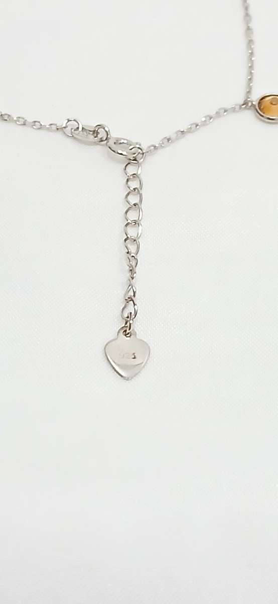 Sterling silver dainty bracelet with simulated stones