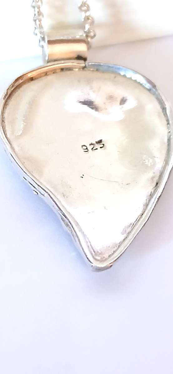 Sterling silver leaf pendant on chain