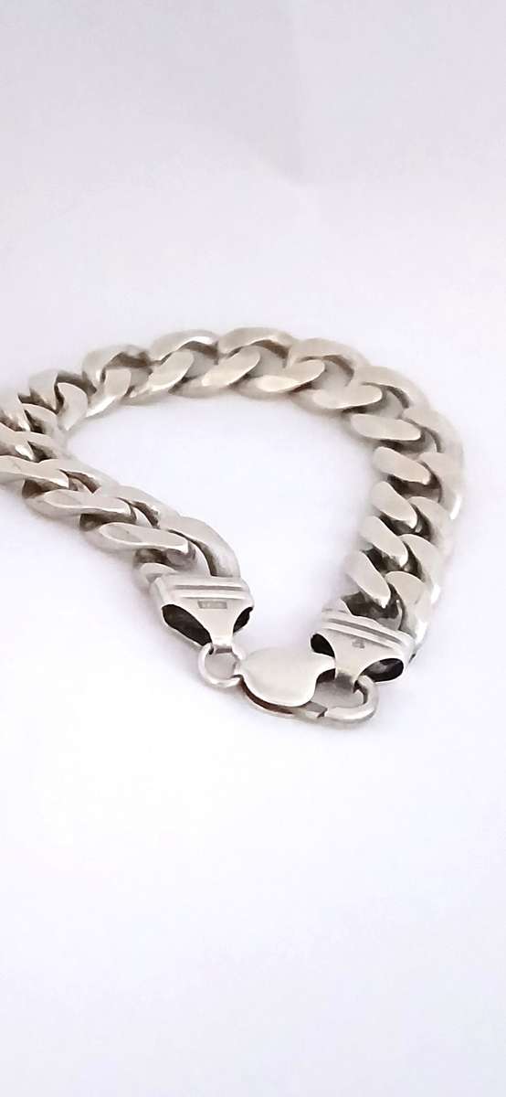 Sterling silver men's chunky bracelet