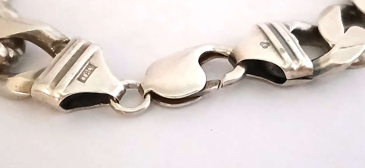 Sterling silver men's chunky bracelet