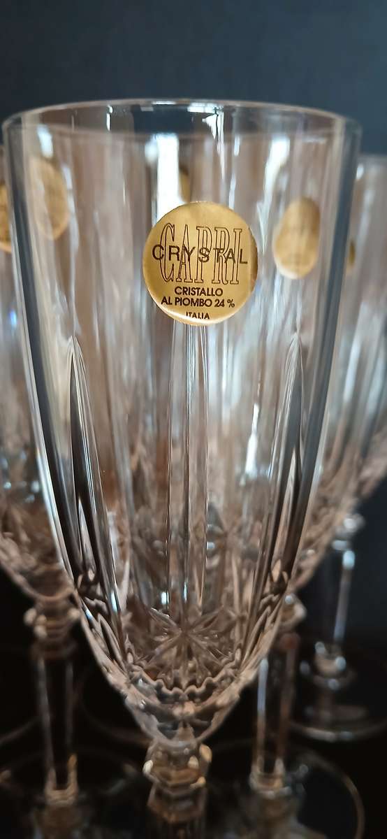 Capri crystal champagne flutes